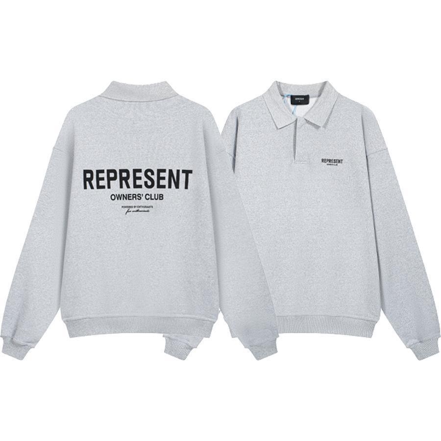 Represent Collar Gray T-Shirt